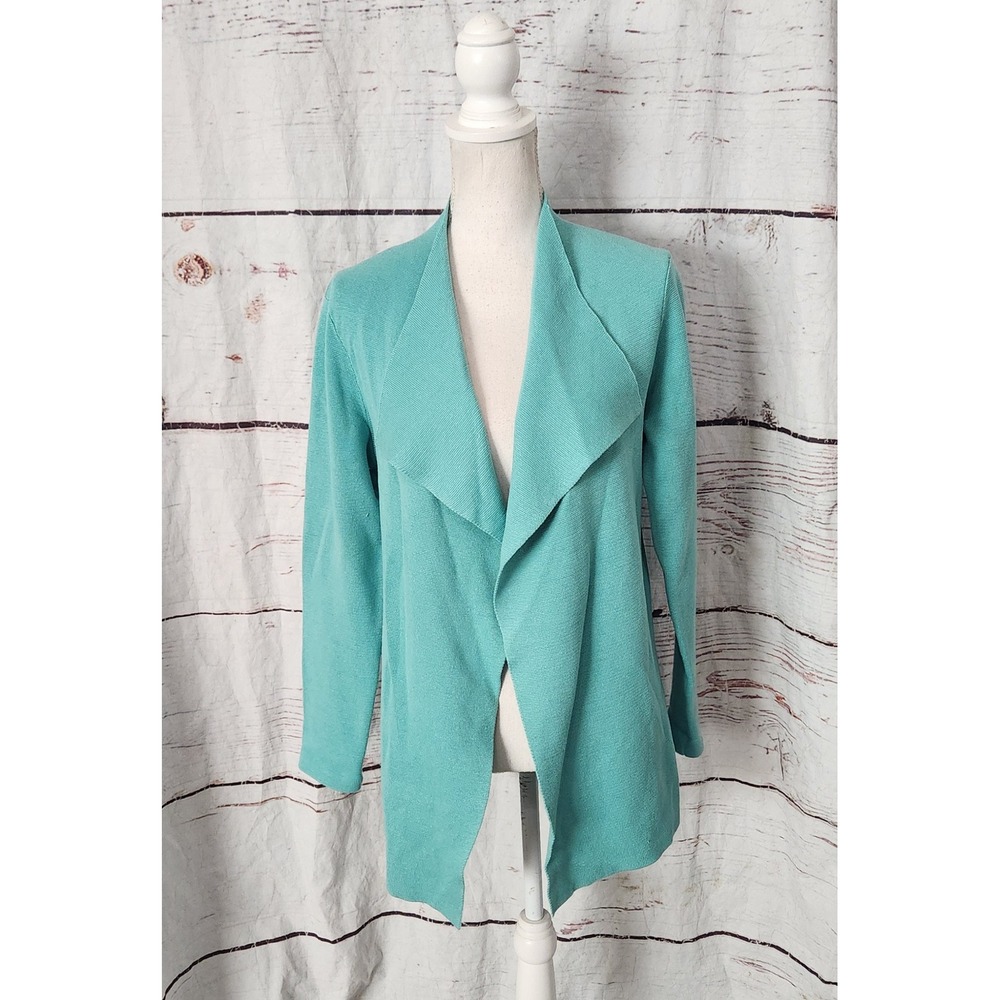 Eileen Fisher Draped Front Silk Blend Open Cardigan Size Small